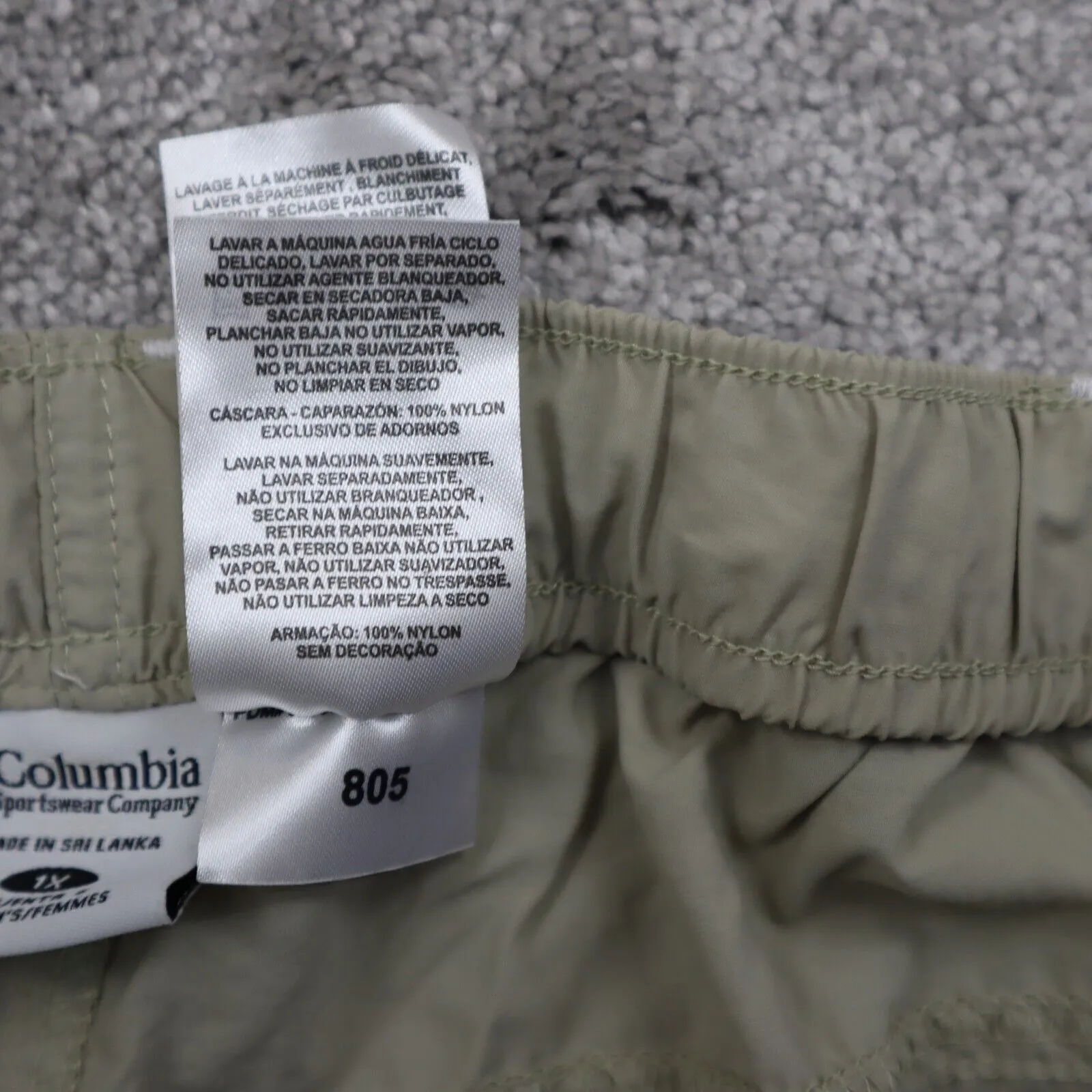 Columbia Men Cargo Shorts High Rise Flat Front Hiking Outdoor Beige Size 1X