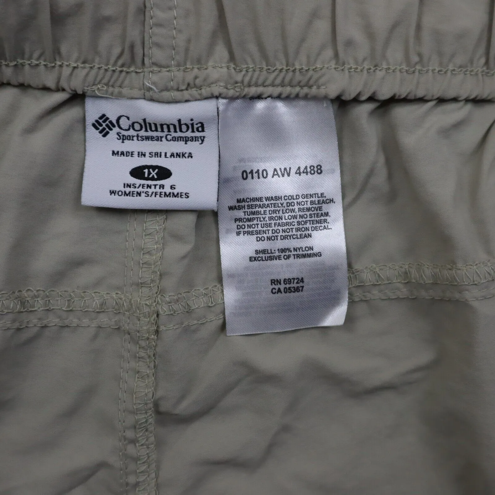 Columbia Men Cargo Shorts High Rise Flat Front Hiking Outdoor Beige Size 1X