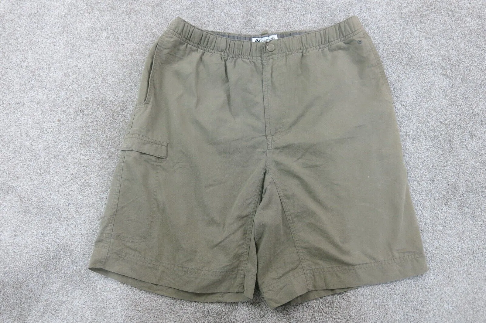 Columbia Shorts Mens Small Green Cargo Pockets Outdoors Hiking Hiker Hike Casual