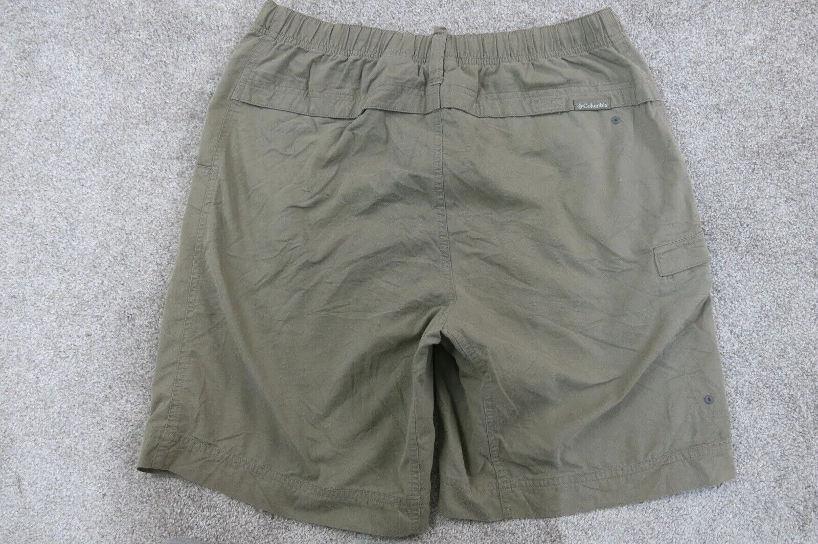 Columbia Shorts Mens Small Green Cargo Pockets Outdoors Hiking Hiker Hike Casual