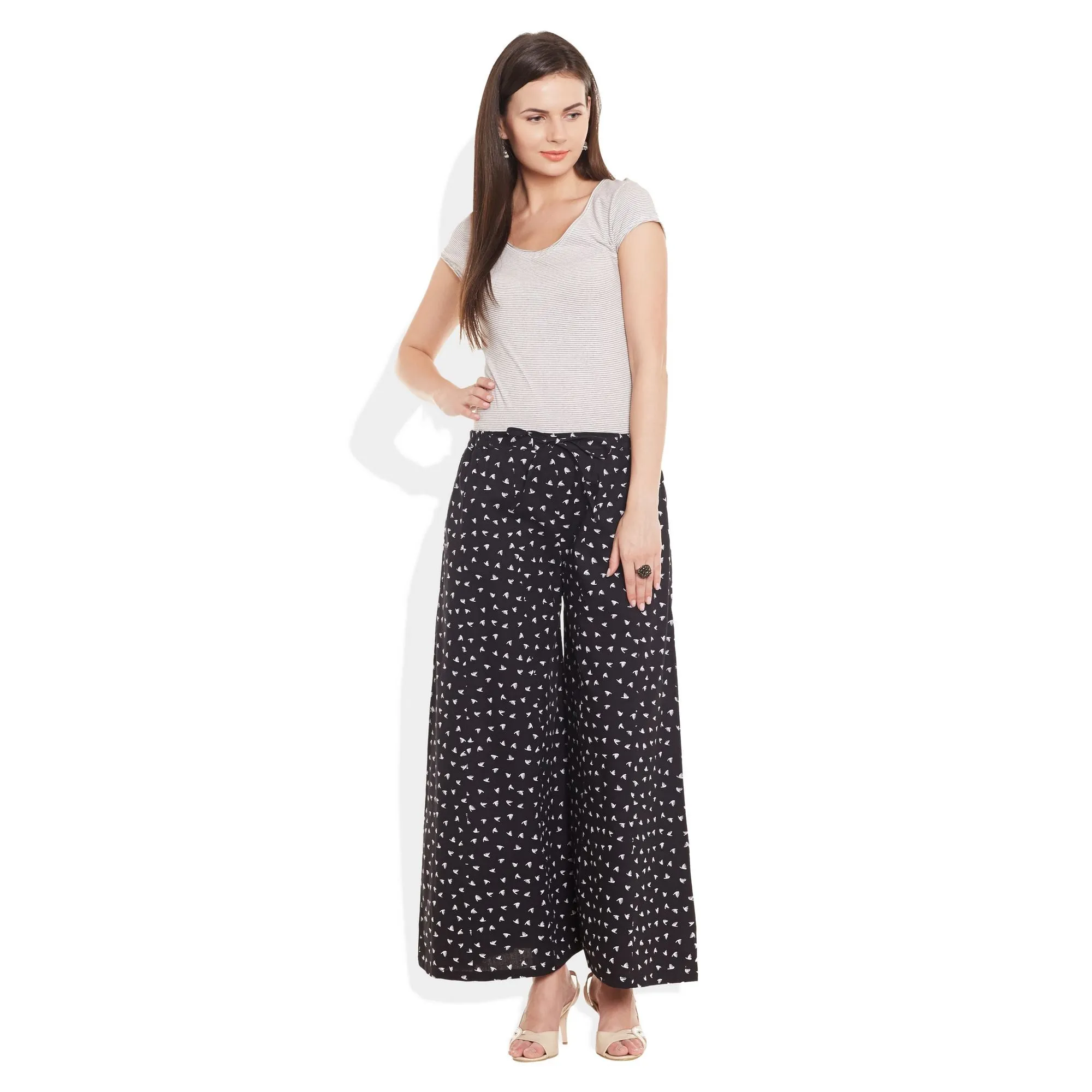 Cotton Printed Palazzo Pants For Women Indian,Small,W-CPLZS-2728