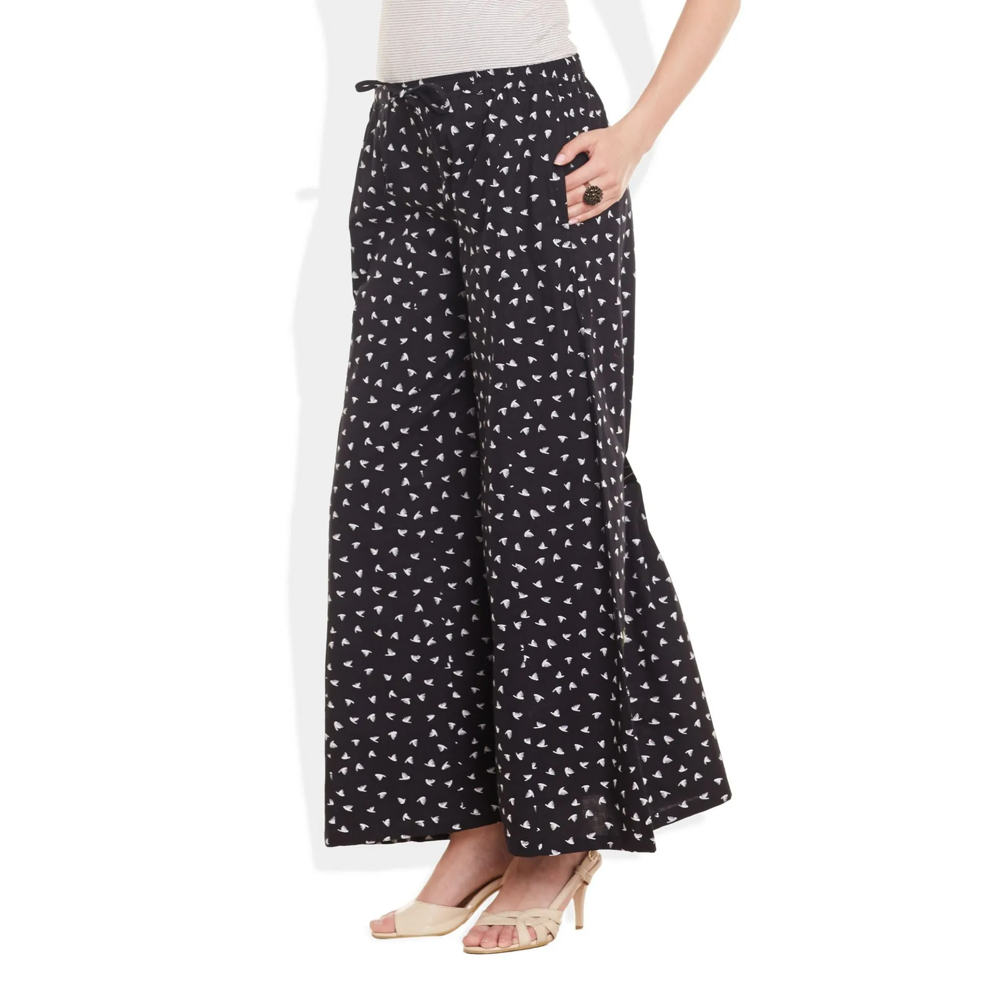 Cotton Printed Palazzo Pants For Women Indian,Small,W-CPLZS-2728