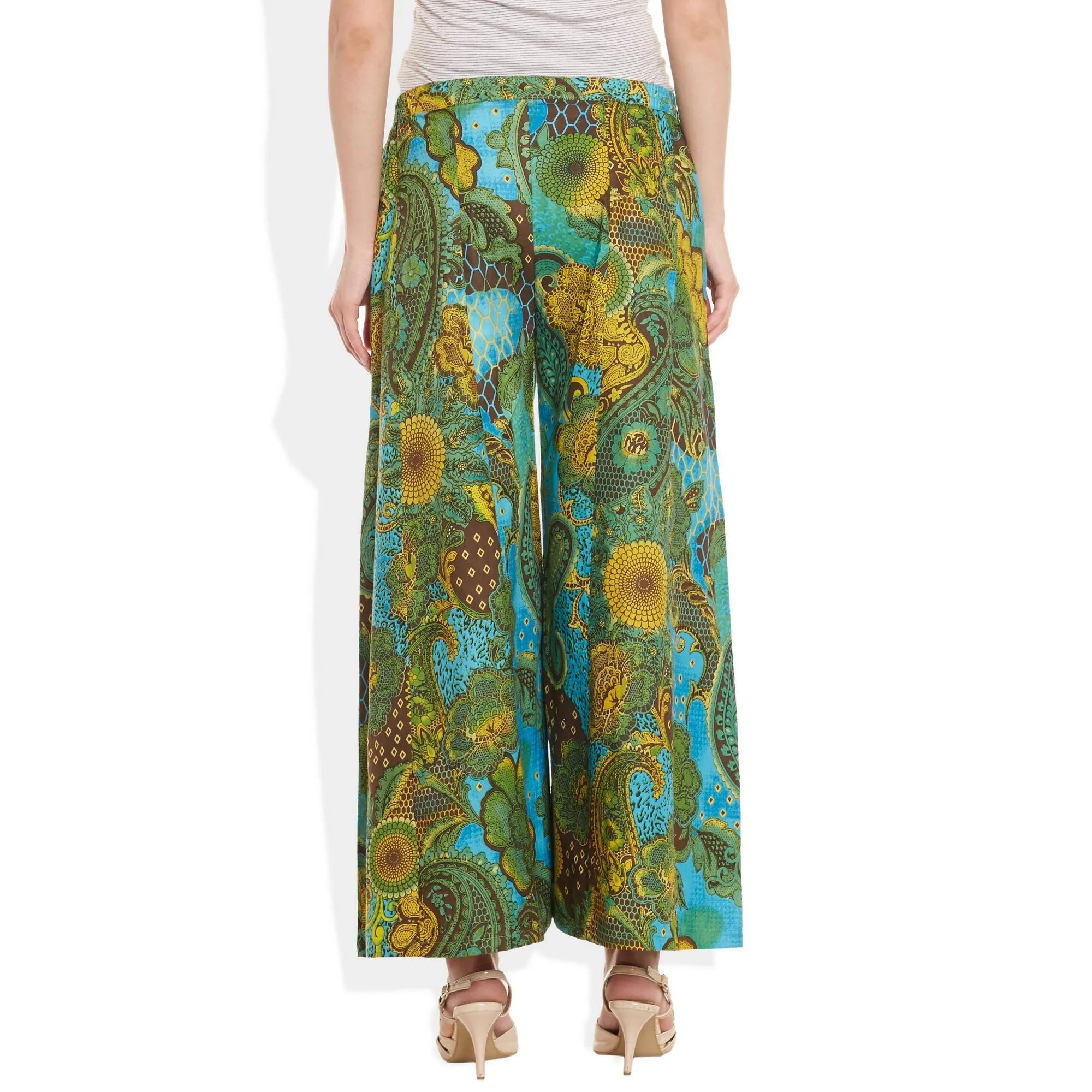 Cotton Printed Palazzo Pants For Women Indian,Small,W-CPLZS-2729