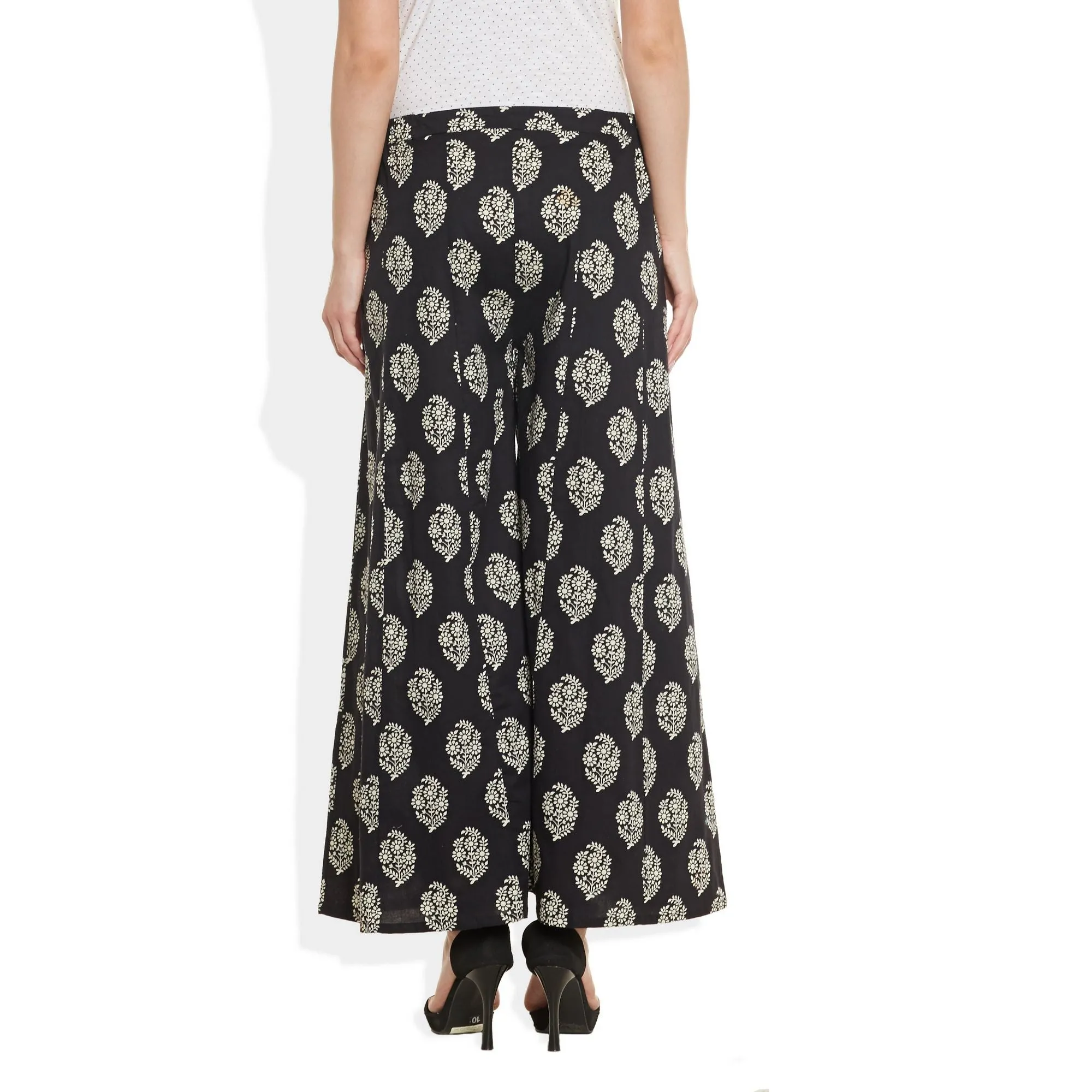 Cotton Printed Palazzo Pants For Women Indian,X-Large,W-CPLZXL-2716