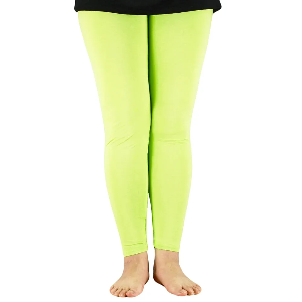 Elastic Waist Plus Sizes High Stretch Basic Pants & Workout Leggings