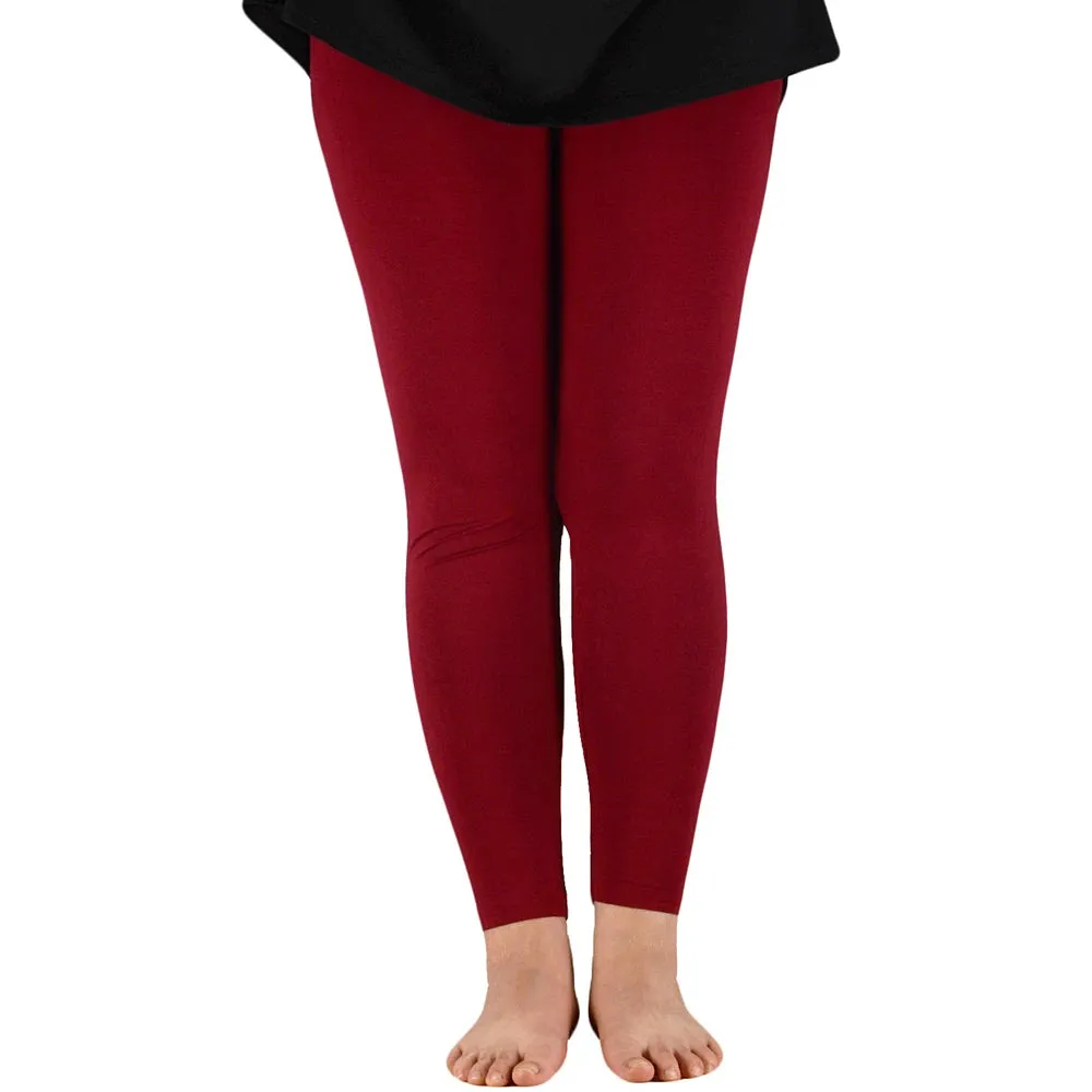 Elastic Waist Plus Sizes High Stretch Basic Pants & Workout Leggings