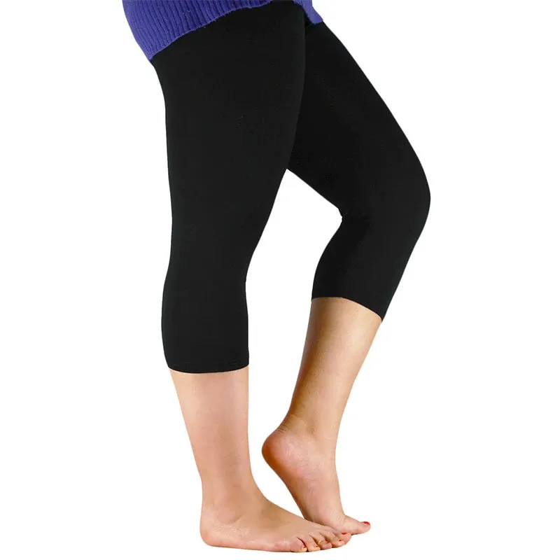 Elastic Waist Plus Sizes High Stretch Basic Pants & Workout Leggings