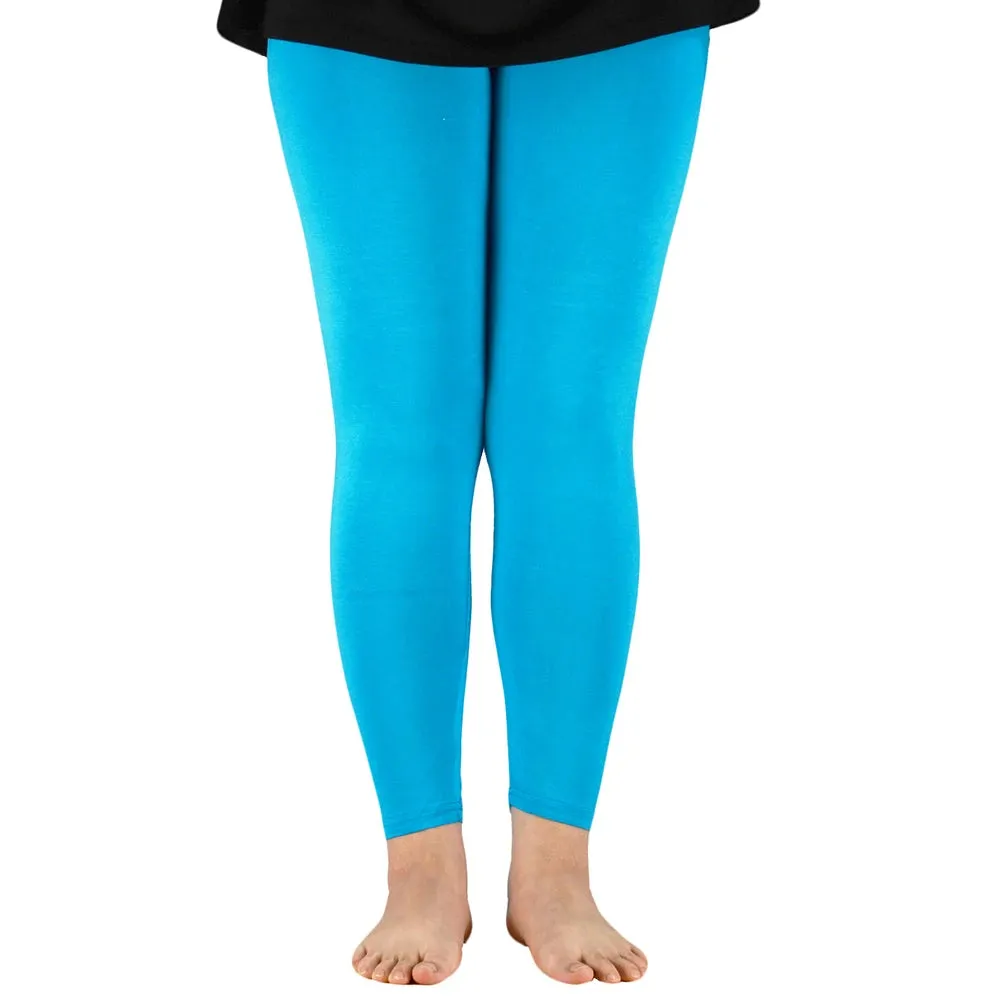 Elastic Waist Plus Sizes High Stretch Basic Pants & Workout Leggings