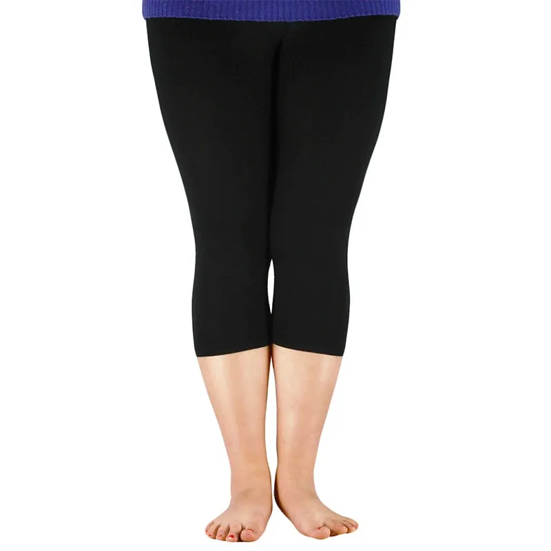 Elastic Waist Plus Sizes High Stretch Basic Pants & Workout Leggings