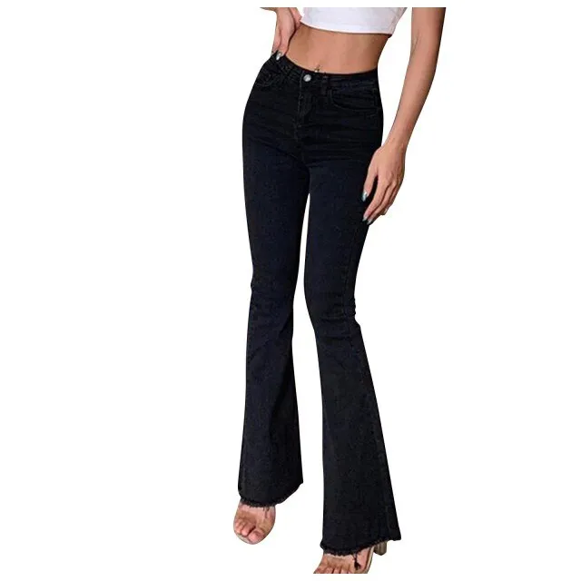 FashionSierra - High Waist Vintage Trumpet Lady Boot Cut Pants