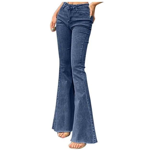 FashionSierra - High Waist Vintage Trumpet Lady Boot Cut Pants