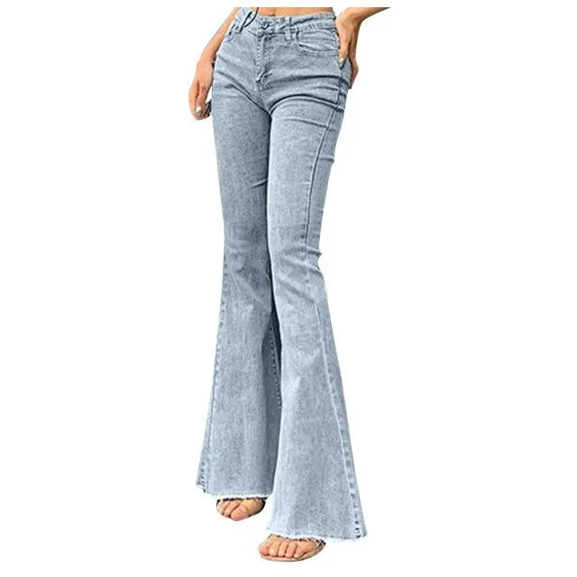 FashionSierra - High Waist Vintage Trumpet Lady Boot Cut Pants