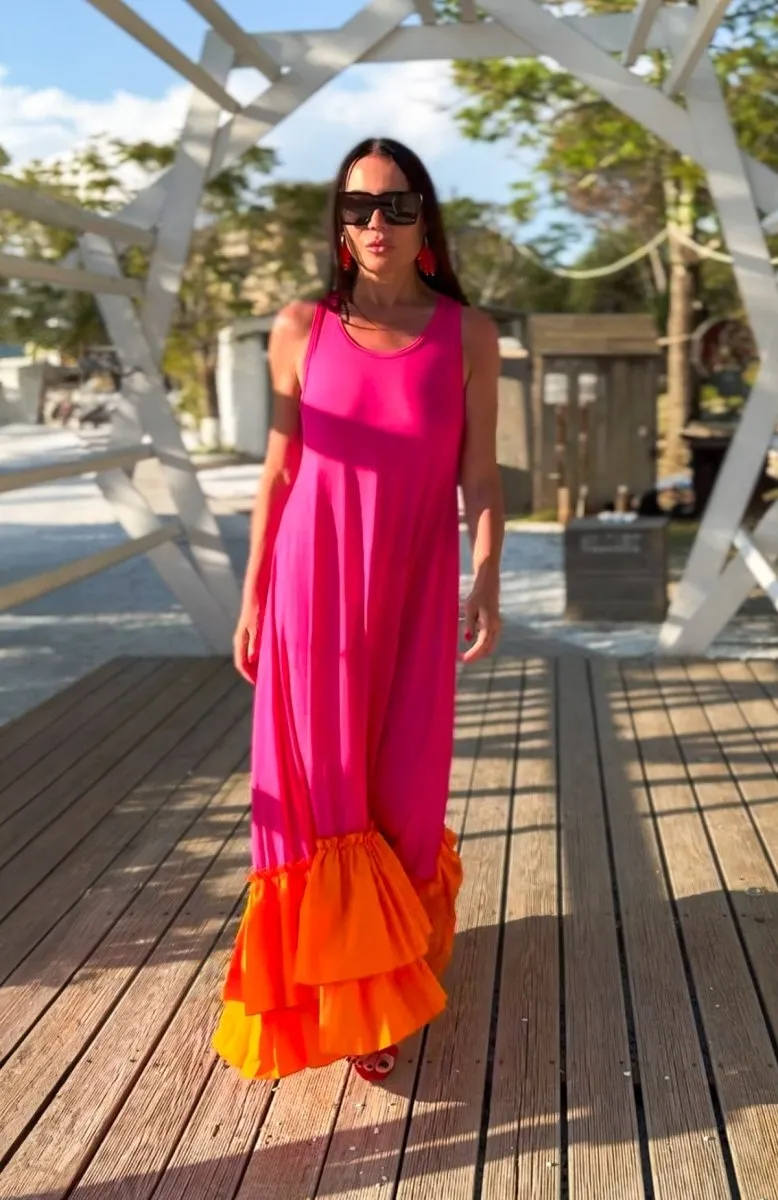 Flounces maxi Dress CARMEN