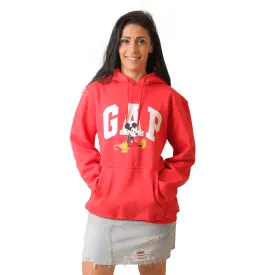 GAP X Mickey Women Hoodie (Oversized) - Red