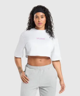 Gymshark Lifting Baddie Boxy Crop Top - White