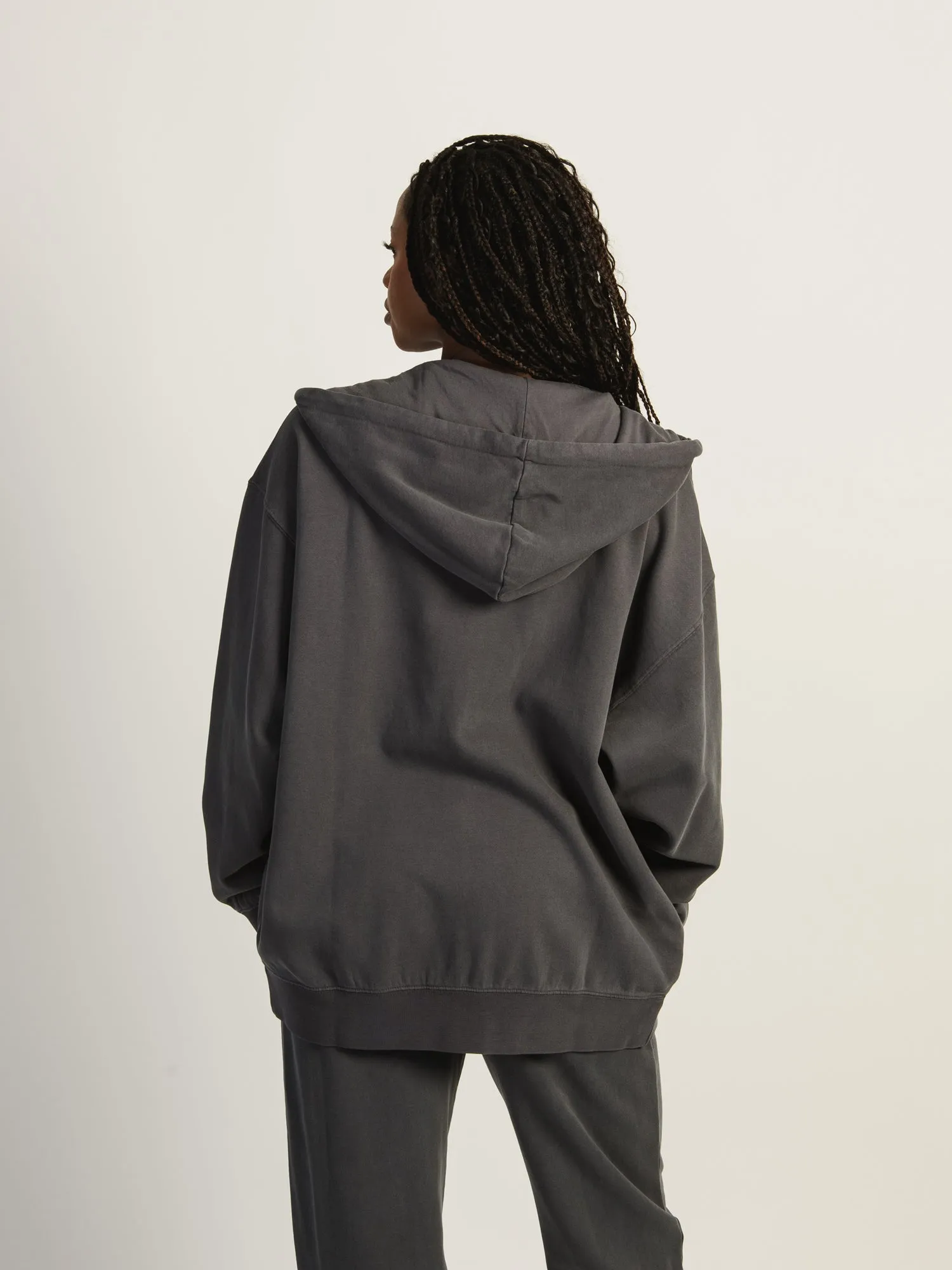 HARLOW MARIAH OVERSIZED ZIP UP - STONE