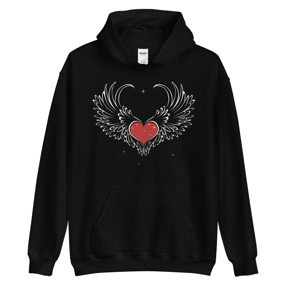 Heart wings graphic hoodie for male & female