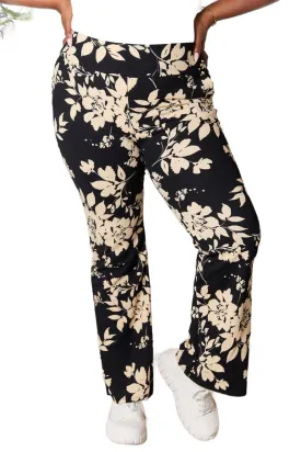 Heimish Full Size High Waist Floral Flare Pants