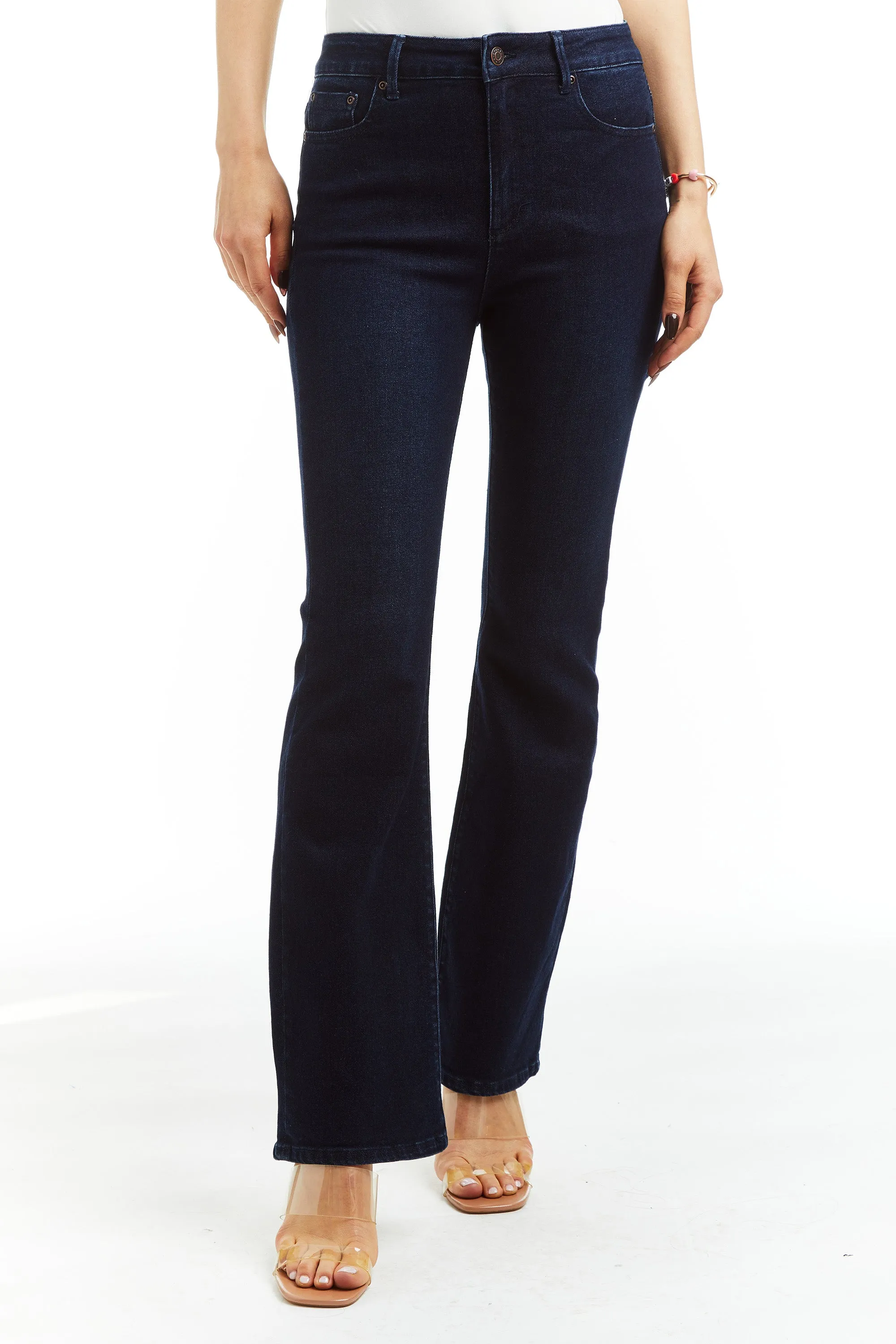 High Rise Loose Flare In Dark Indigo