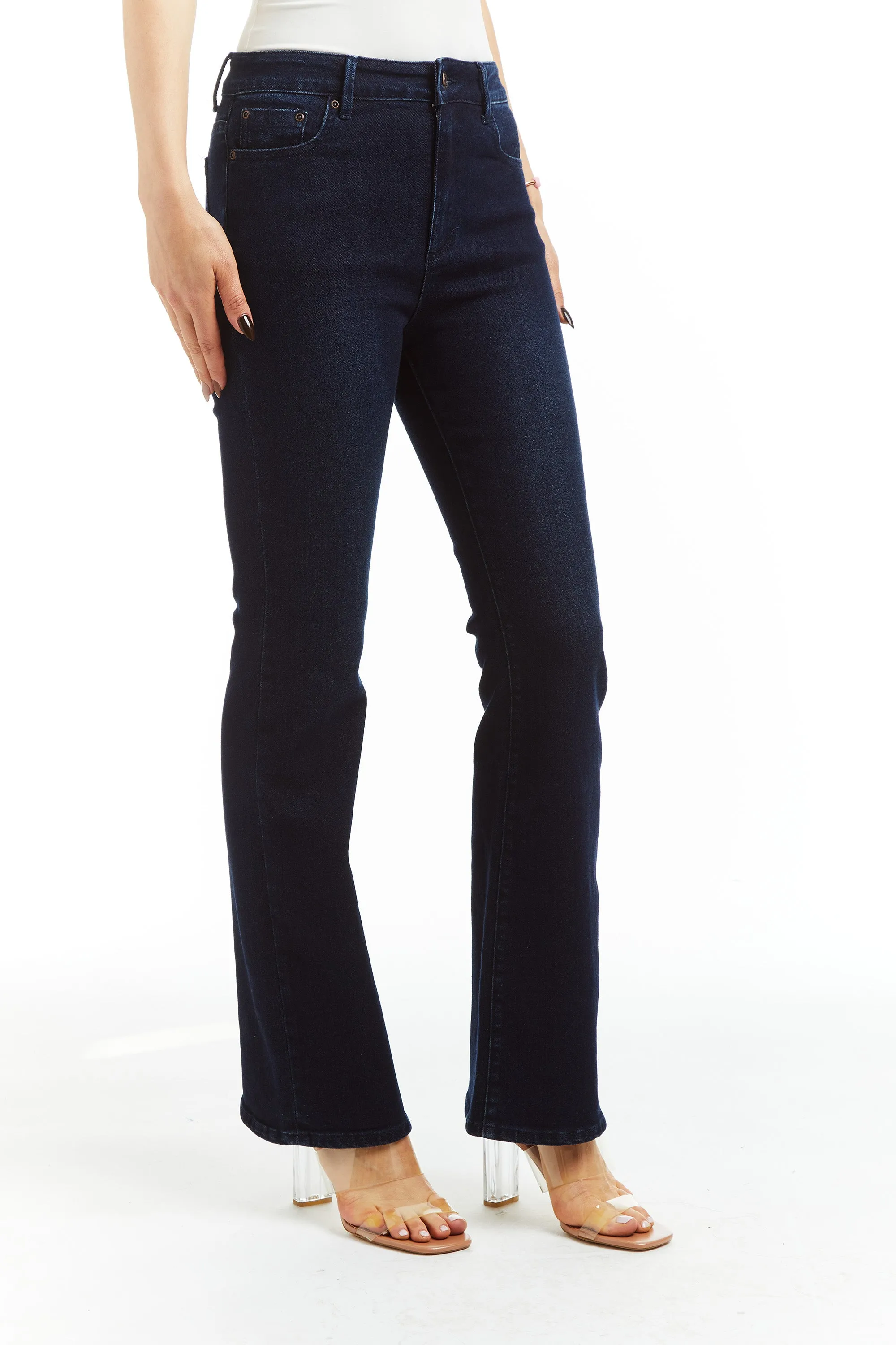 High Rise Loose Flare In Dark Indigo