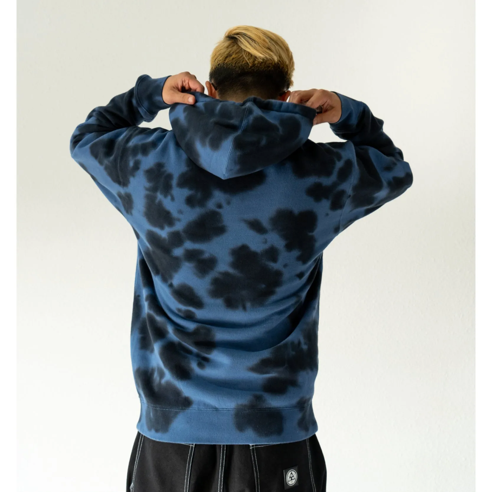 Inkblot Tie-Dye Pullover Hoodie - Moonlight