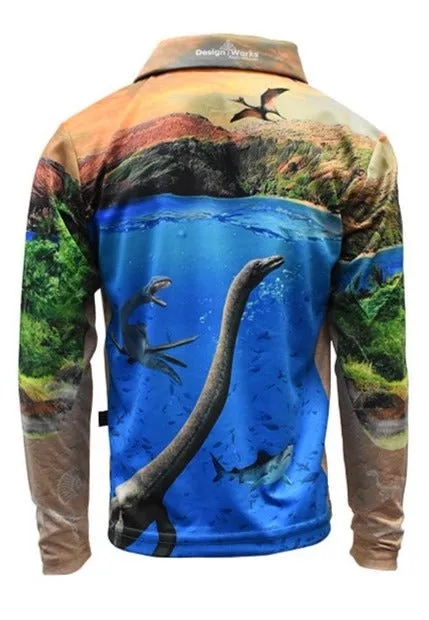 Kids Long Sleeve Sunsafe Shirt - Dinosaurs