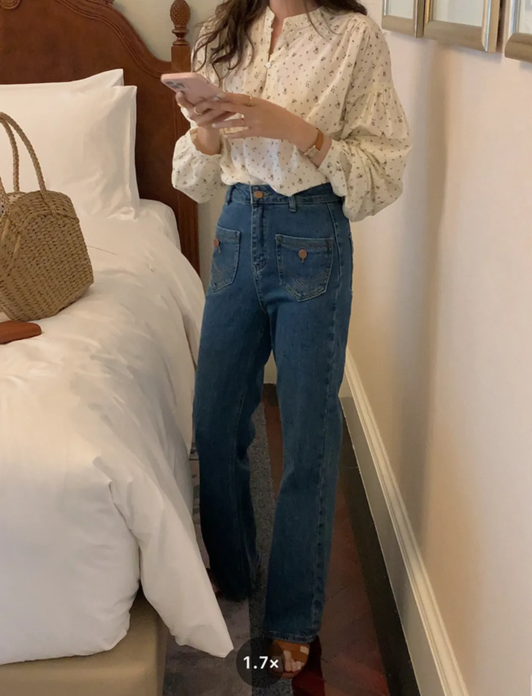 [Korean Style] High Waist Front Pocket Bootcut Flare Jeans