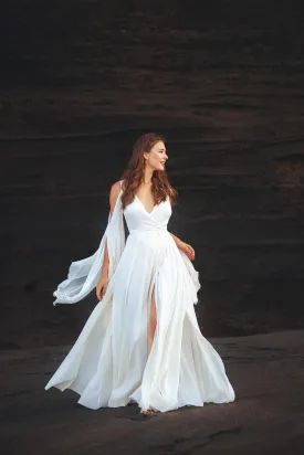 Makosh Goddess Dress • Off-White Organic Wedding Dress • Multiway Boho Wrap Dress