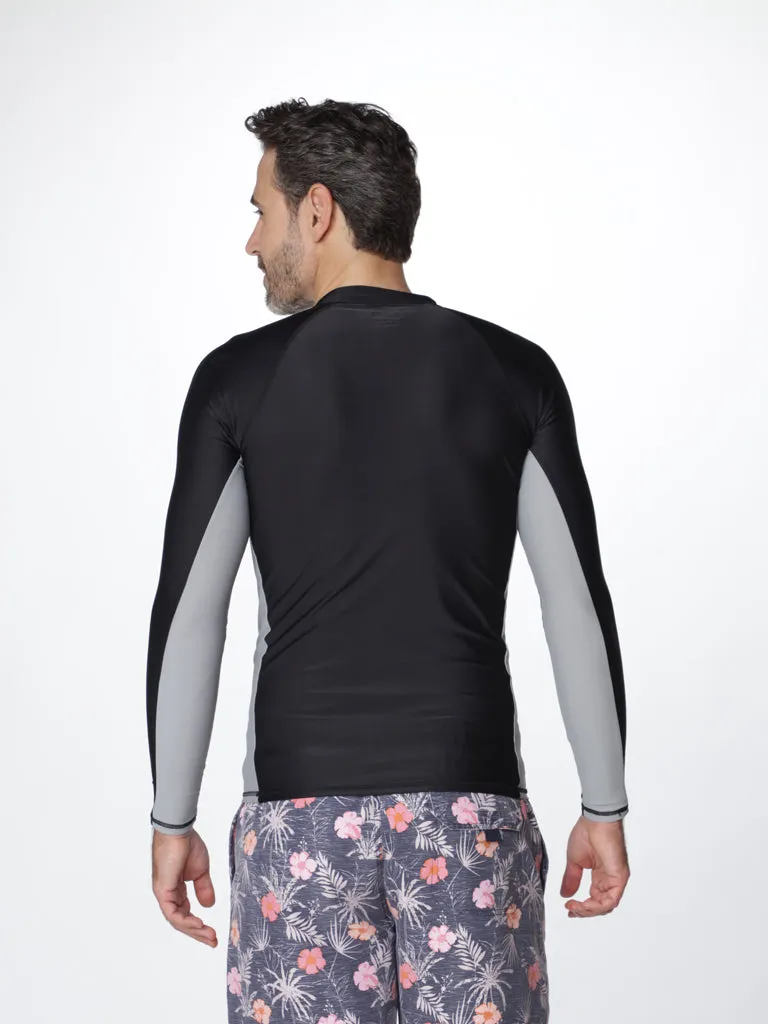 Men’s Long Sleeve Color Block Rash Guard