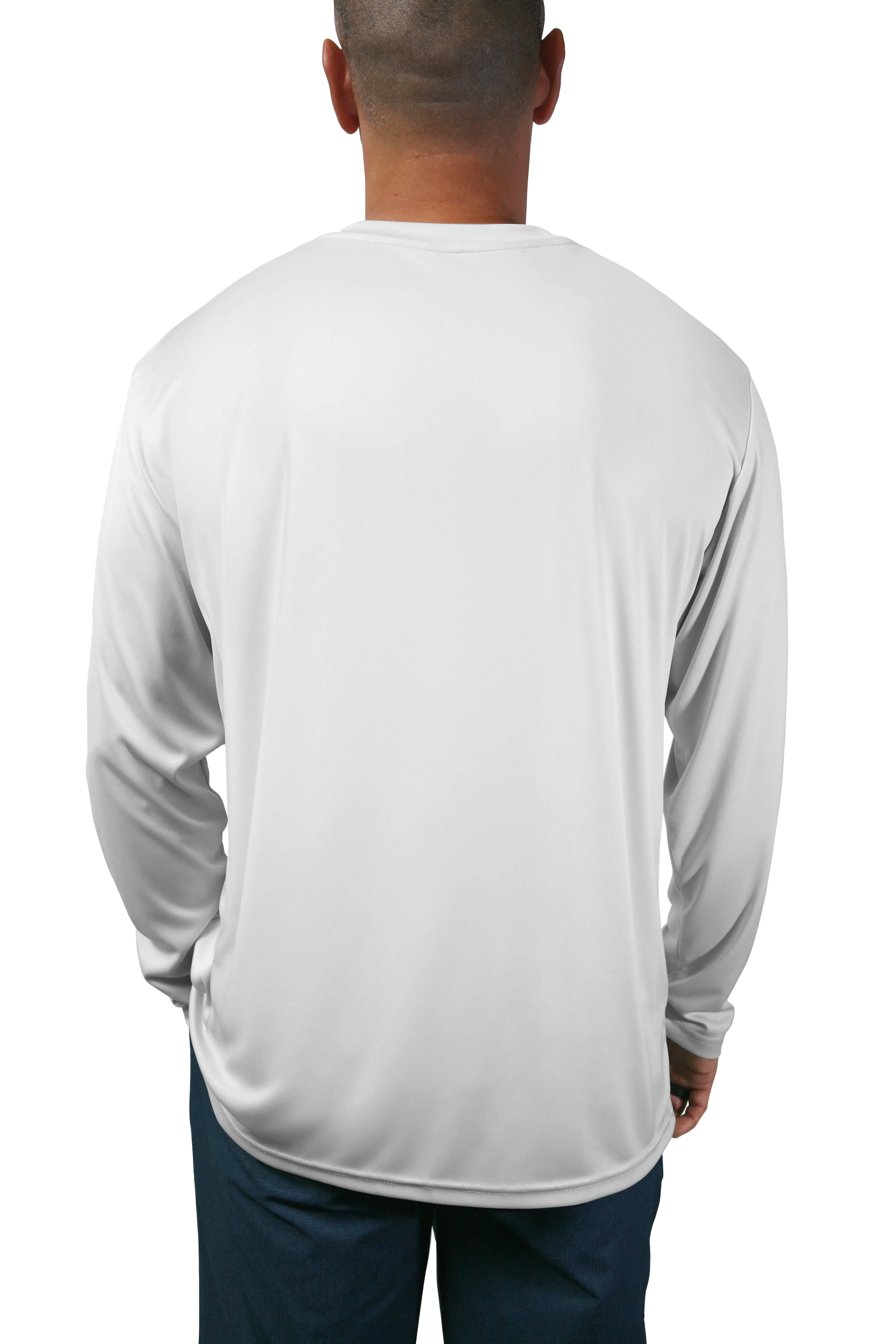 Men's Long Sleeve UV Fishing Shirt | Shark Design on Left Side by Rattlin Jack