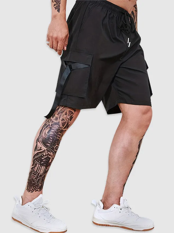 Men's loose-fit straight-leg drawstring shorts