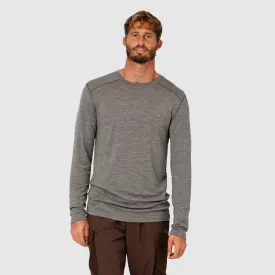 Mens Merino LS Base Layer Grey Marle