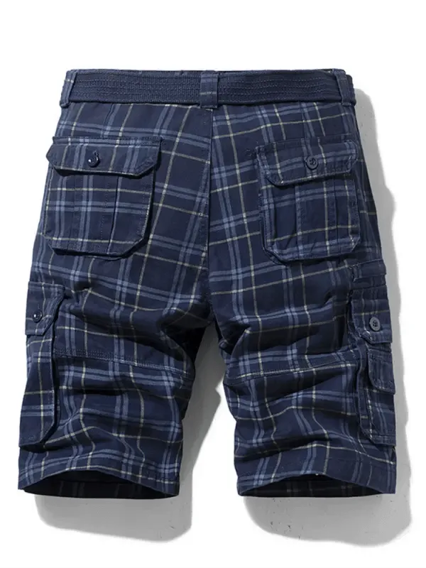 Men's Plaid Slim-fit Mid-Length Comfortable Shorts