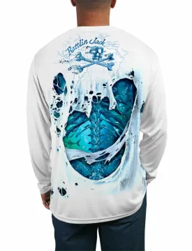 Men's Skeleton Water UPF 50 Fishing Shirt by Rattlin Jack | Long Sleeves with Quick Dry Fabric