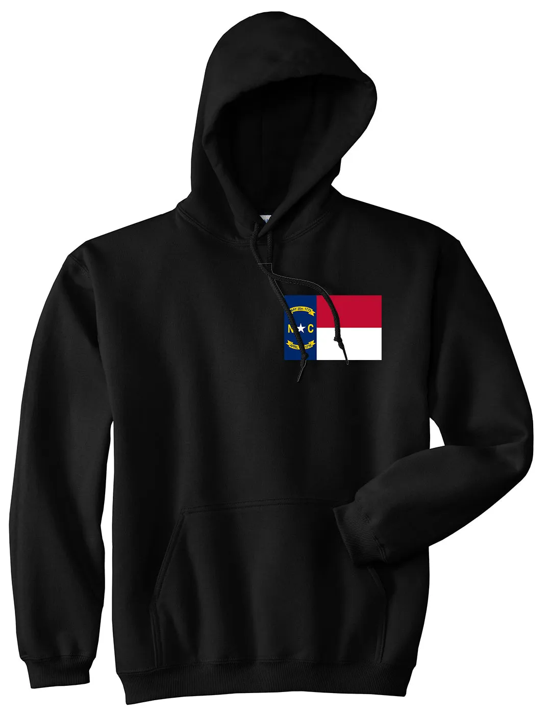 North Carolina State Flag NC Chest Mens Pullover Hoodie