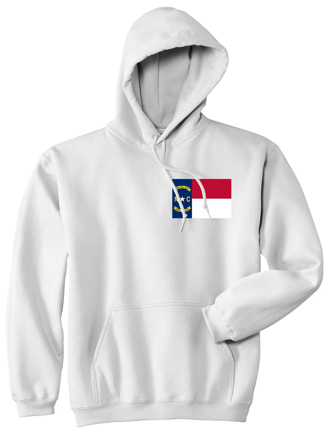 North Carolina State Flag NC Chest Mens Pullover Hoodie