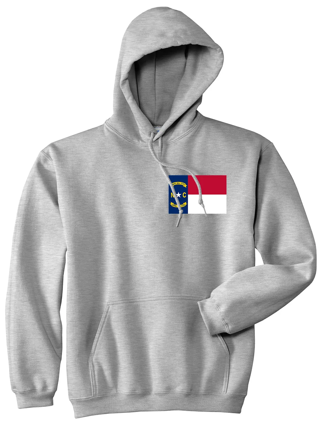 North Carolina State Flag NC Chest Mens Pullover Hoodie