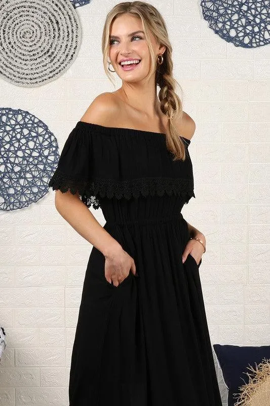 Off The Shoulder Flowy Maxi Dress