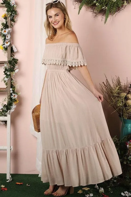 Off The Shoulder Flowy Maxi Dress