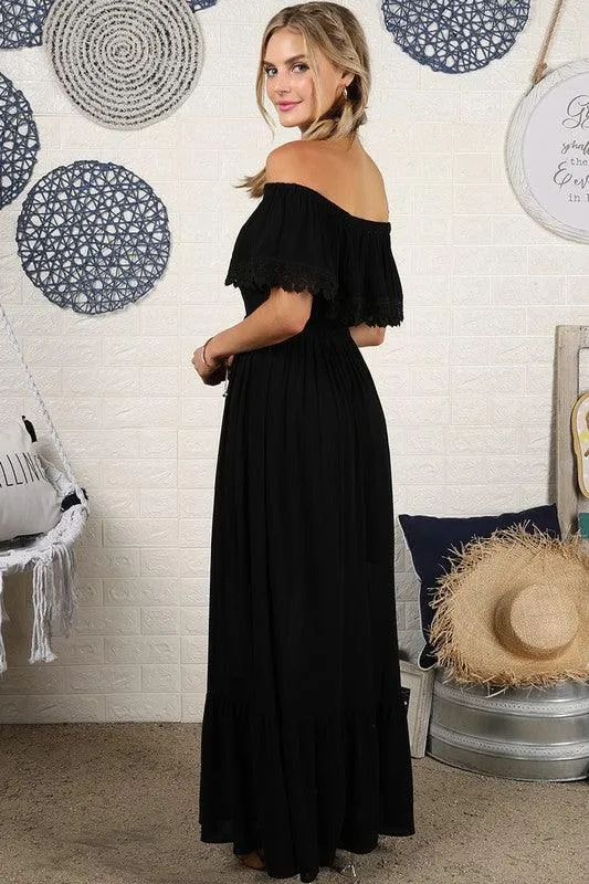 Off The Shoulder Flowy Maxi Dress