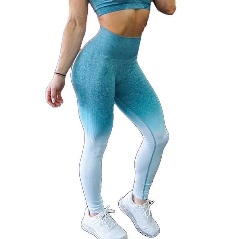 Ombre Seamless Leggings Push Up Fashion Pants