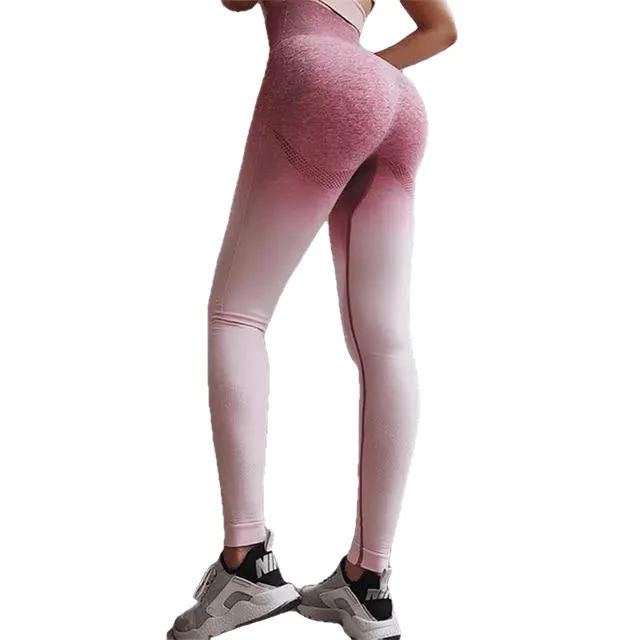 Ombre Seamless Leggings Push Up Fashion Pants