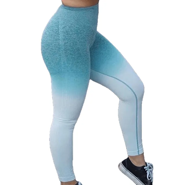 Ombre Seamless Leggings Push Up Fashion Pants