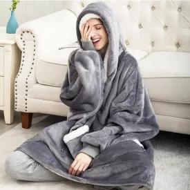 Oversized Hoodies Sweatshirt Women Winter Hoodies Fleece Giant TV Blanket With Sleeves Pullover Oversize Women Hoody Sweatshirts