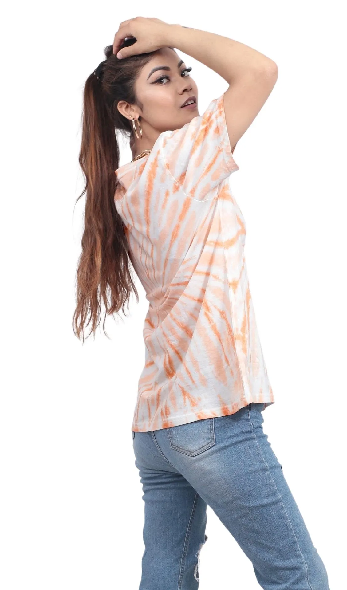 Oversized Orange Tie & Dye T-shirt