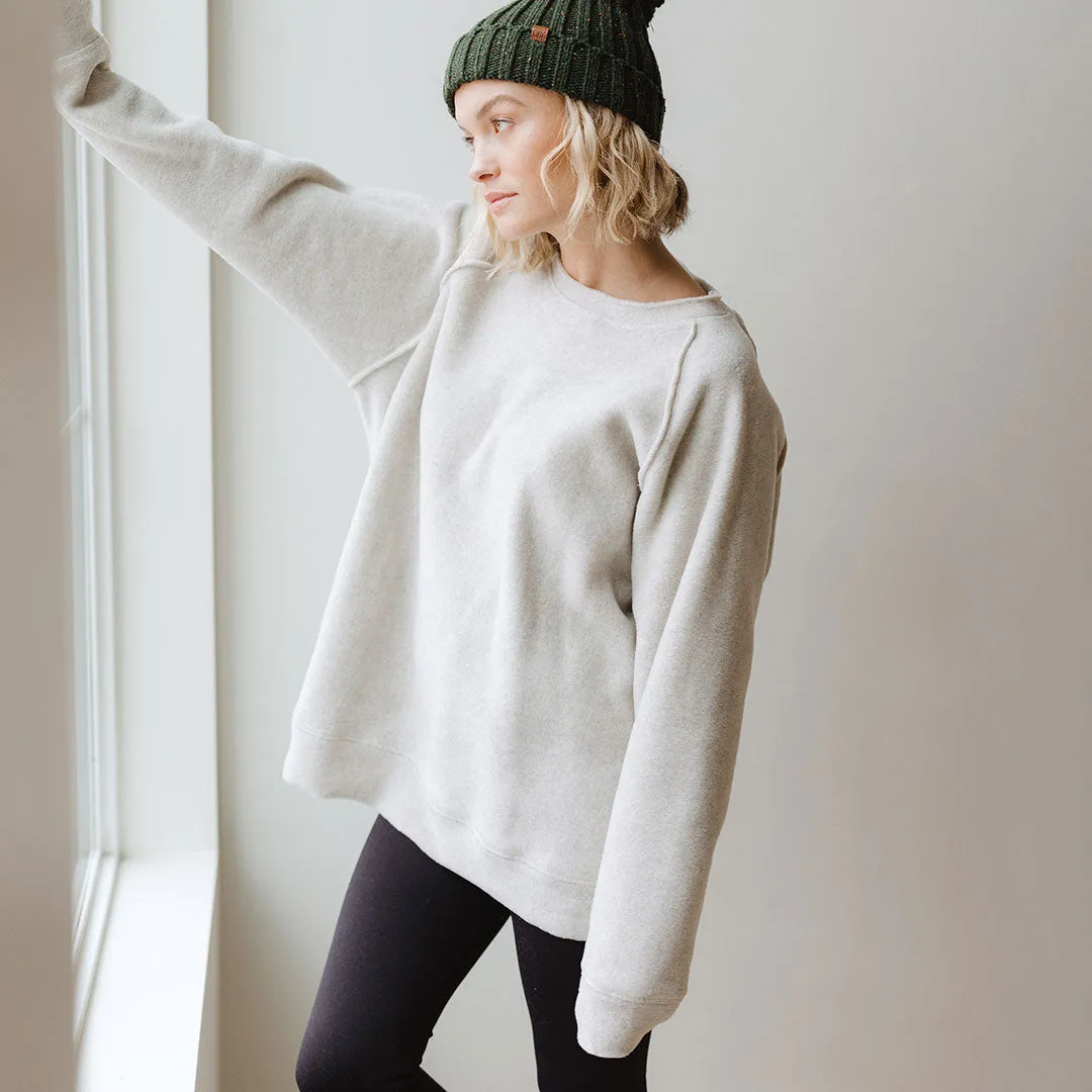 Oversized Pullover, Fleece Birch