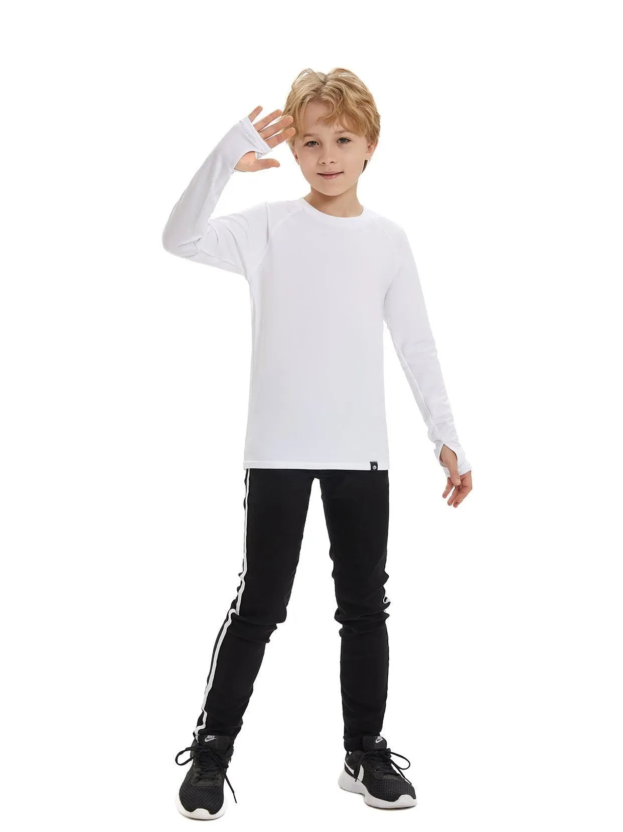 Pullover Long-sleeve Fleece Lined Base Layer for Kids