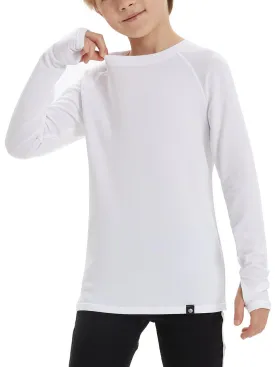 Pullover Long-sleeve Fleece Lined Base Layer for Kids