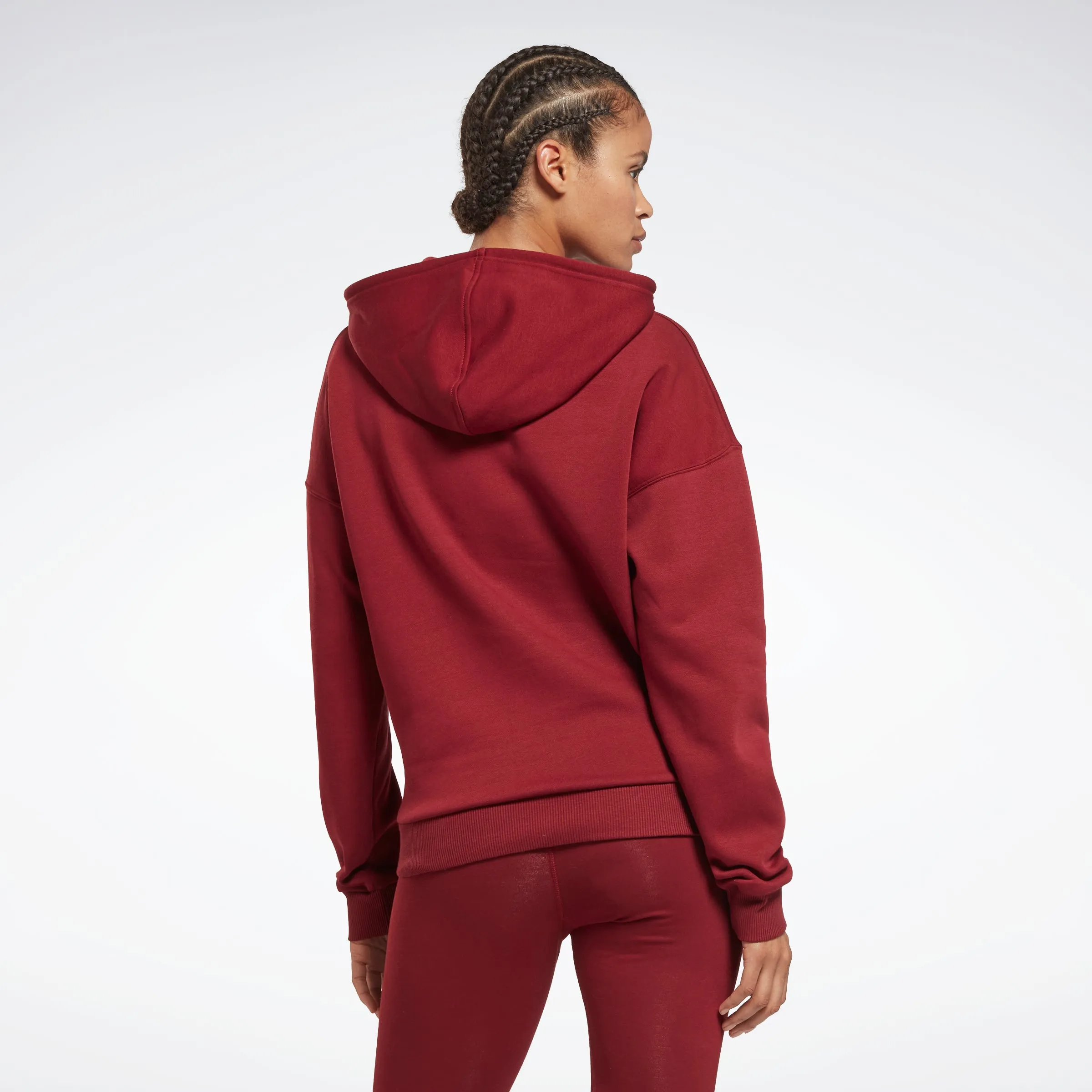 Reebok Apparel Women Reebok Identity Fleece Hoodie Classic Burgundy