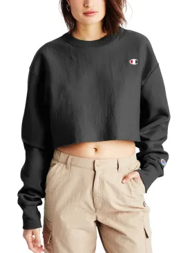 Reverse Weave Emb C Logo Crop Crewneck Sweatshirt